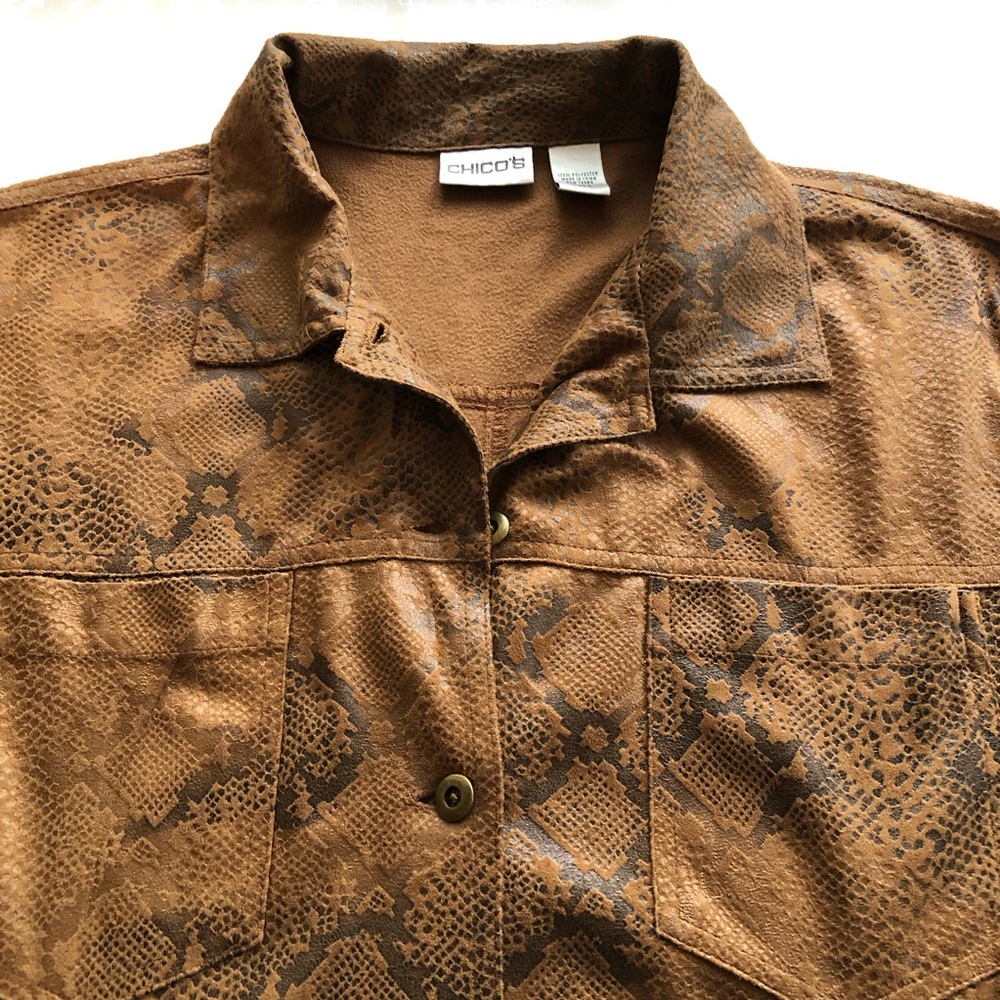 Chico’s Vintage Python Pattern Animal Print Brown… - image 8